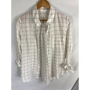 Treasure & Bond Classic Fit Plaid Button Down Shirt Size Small
